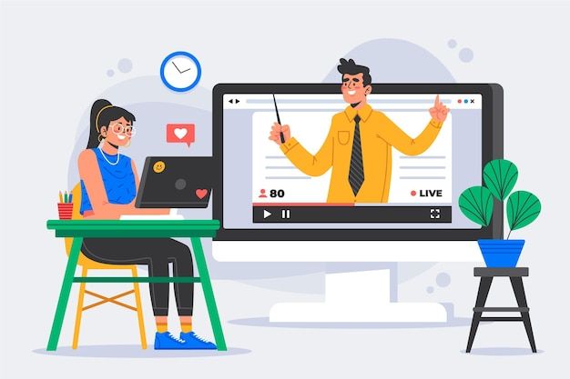 Free Vector Online tutorials concept