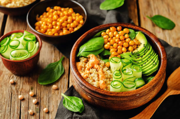 Approved but Surprising Healthy meal ideas for busy people 2 Rainbow in a bowl! This Buddha bowl is packed with protein, fiber, and healthy fats, perfect for a satisfying and nutritious lunch meal.