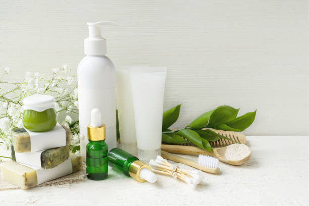 Best Tips for Launching a Profitable Cosmetic Skincare Business 2 A variety of natural skincare products displayed on a white table