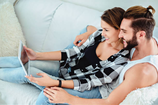 Sharing a laugh with your wife using funny quotes to connect and have fun together.