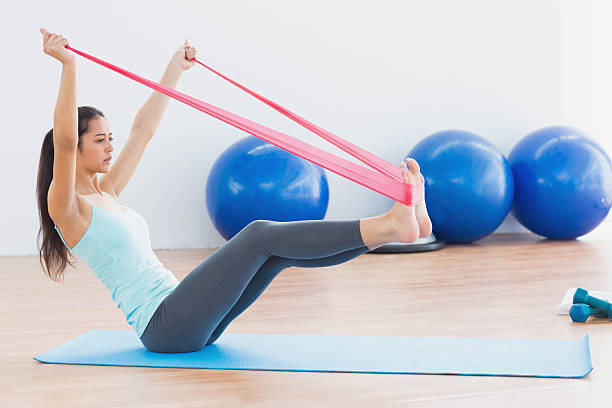 How to create a budget-friendly home gym 3 Using resistance bands for a versatile workout in a budget-friendly home gym.